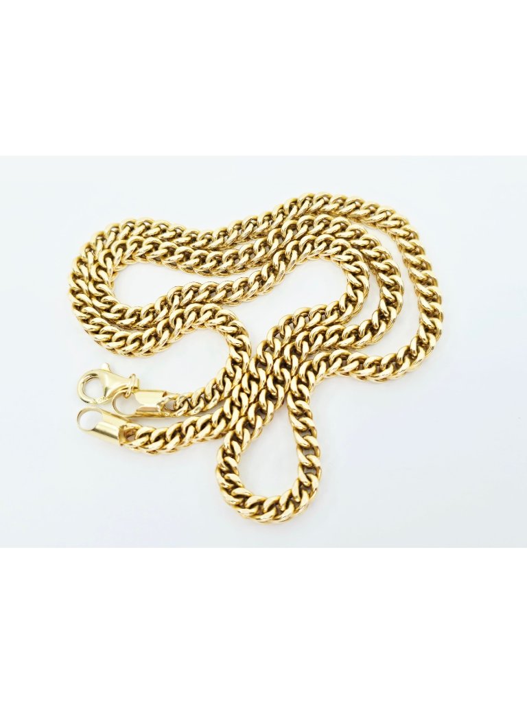 Unique 10k Solid Yellow Gold Designer Franco Link Chain Necklace  2250 Length